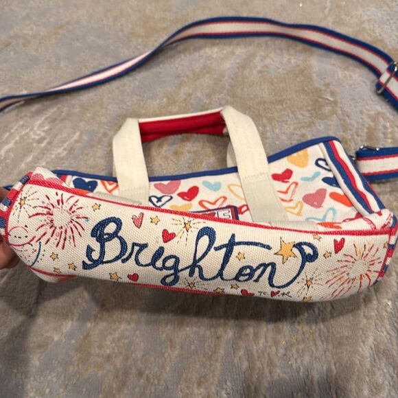 Rare BRIGHTON Red White and You Mini Canvas Tote - LIKE NEW! Perfect for V-Day - Picture 3 of 10